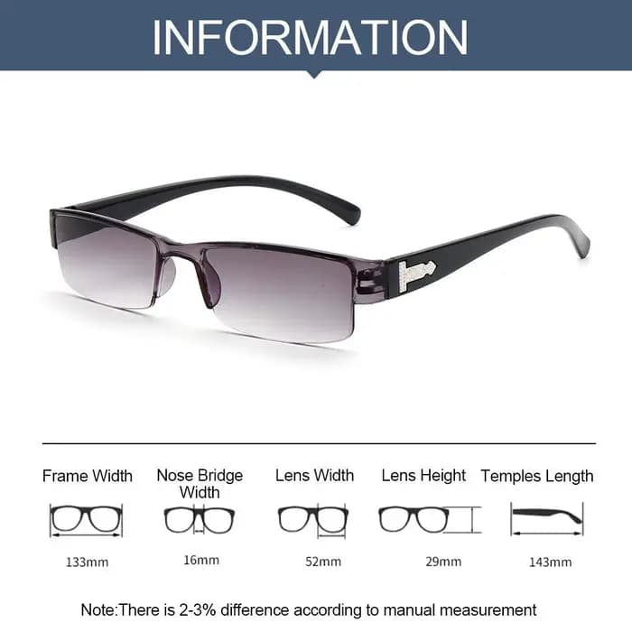 Lunettes de lecture presbytes à demi-monture pour hommes et femmes