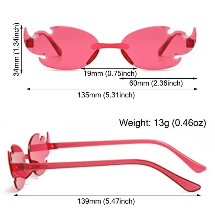 Lunettes de soleil à flamme de feu sans bords