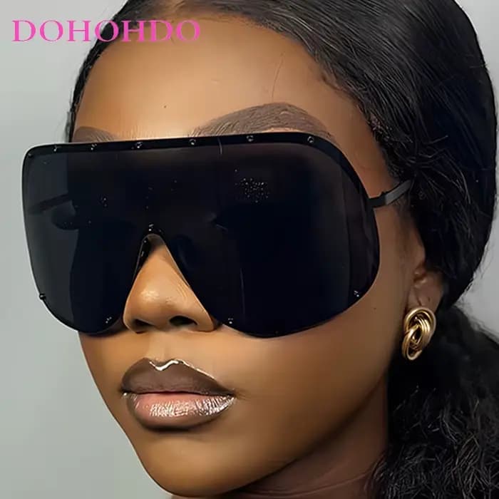 Lunettes de soleil surdimensionnées en métal sans bords