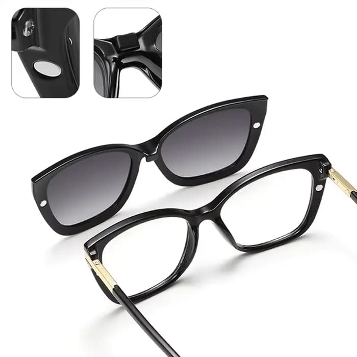 Lunettes de myopie à clip magnétique pour femme