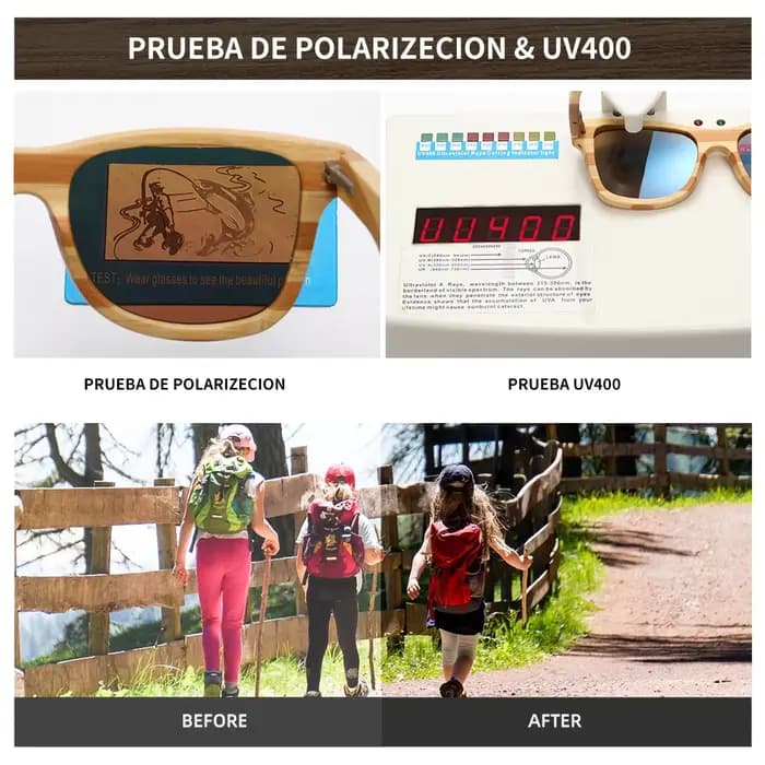 GM Natural Zebra Bamboo Lunettes de soleil pour adultes