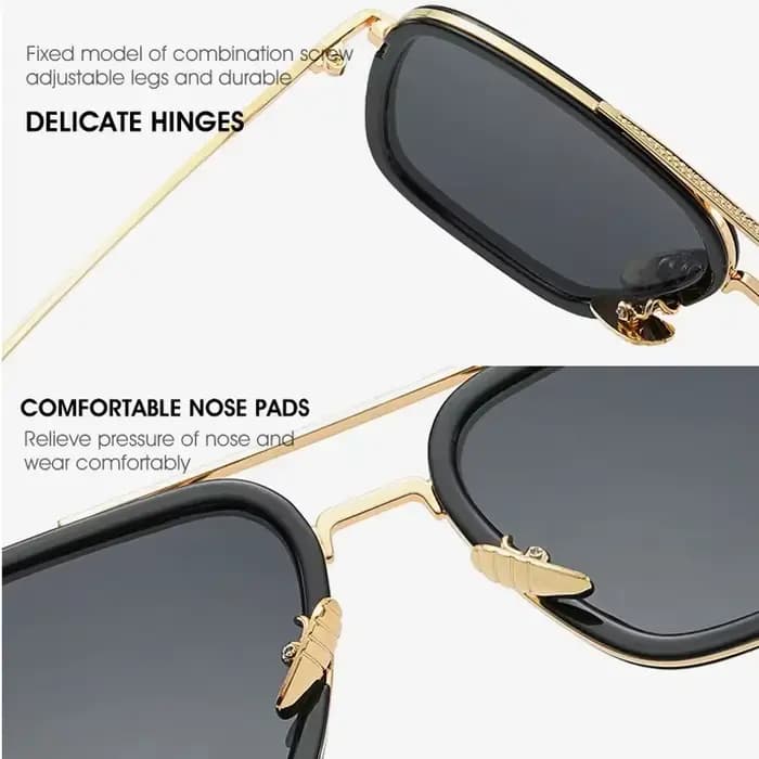 Lunettes de soleil Steam Punk Tony Stark pour hommes et femmes