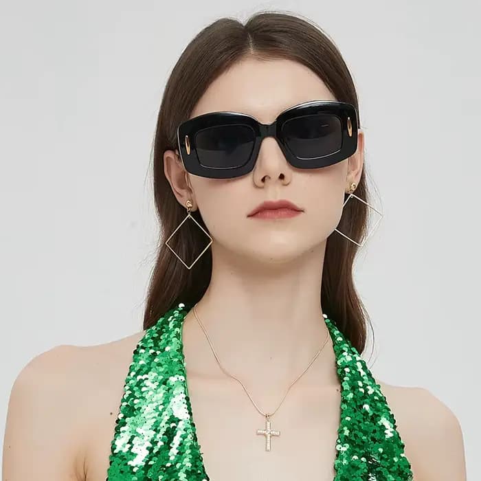 Lunettes de soleil ovales vintage à grande monture pour hommes et femmes