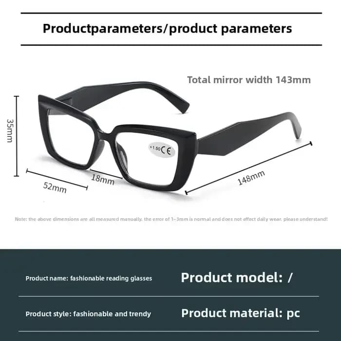 Petites lunettes de lecture carrées à la mode
