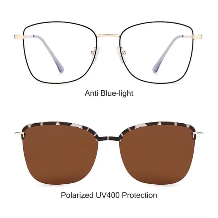 Lunettes de soleil à clipser avec monture en métal
