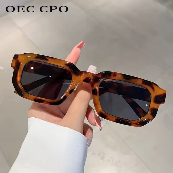 2 pièces lunettes de soleil carrées orange femmes hommes nuances UV400