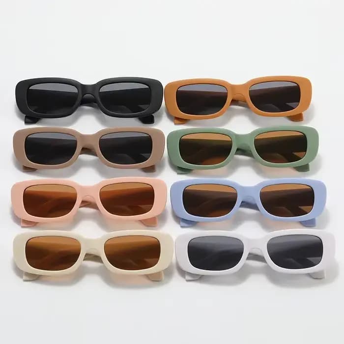 Enfants mignon Vintage givré Rectangle lunettes de soleil en plein air filles garçons doux