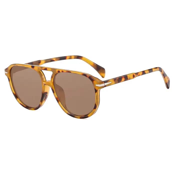 Lunettes de soleil de créateur à double pont avec verres orange pour hommes et femmes