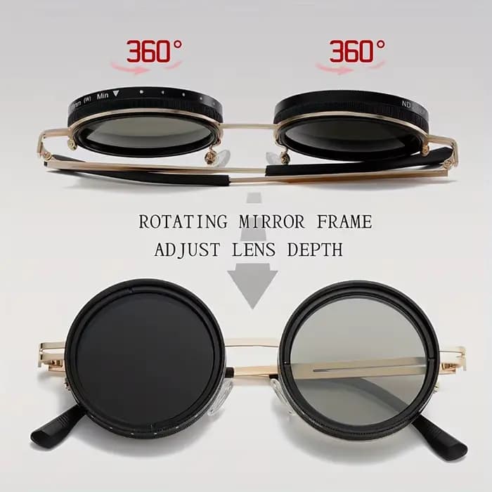 SHAUNA rétro métal rond Punk ND9 niveaux réglable gradation lunettes de soleil femmes polarisées UV400 mode hommes