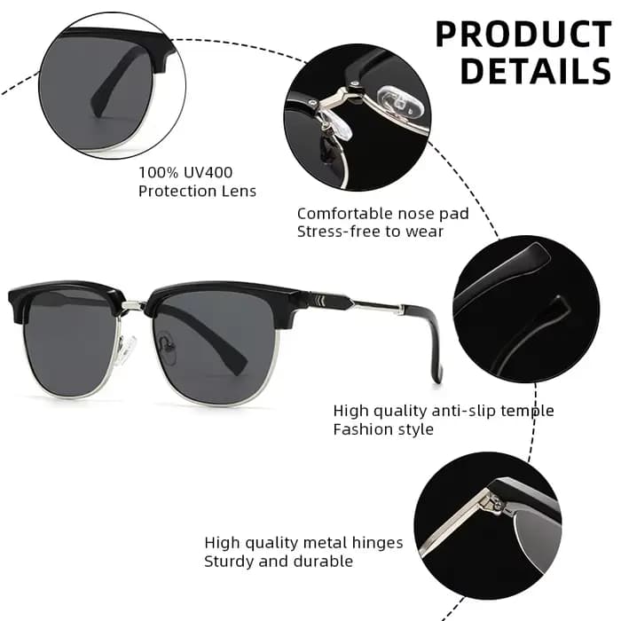 Lunettes de soleil rétro Browline pour hommes et femmes