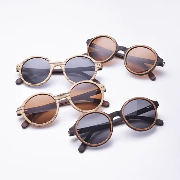 Lunettes de soleil polarisées en bois de zèbre blanc pour hommes et femmes