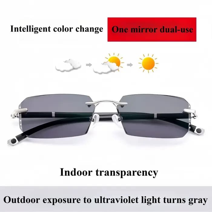 Lunettes de lecture à bord coupé sans cadre à la mode