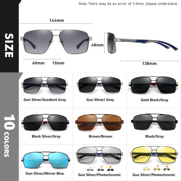LIOUMO haute qualité carré hommes lunettes de soleil polarisées