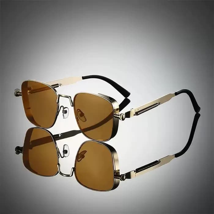 Une paire de lunettes de soleil tendance avec des montures irrégulières et un design unique