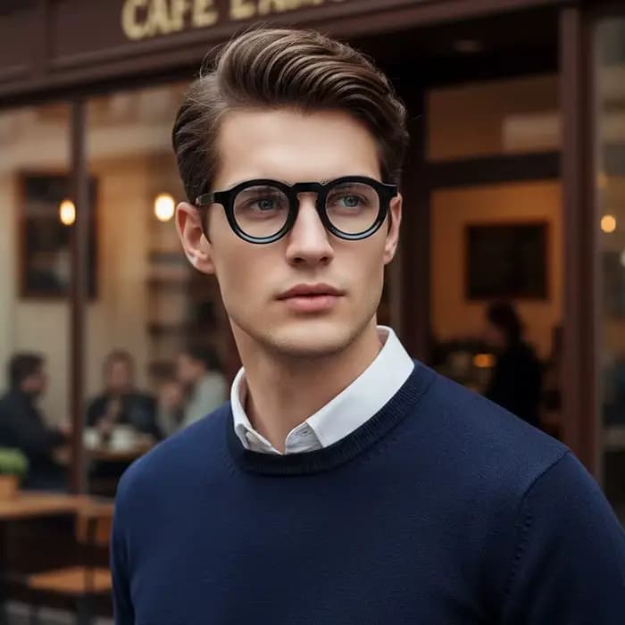 Lunettes rétro européennes et américaines à petite monture ronde