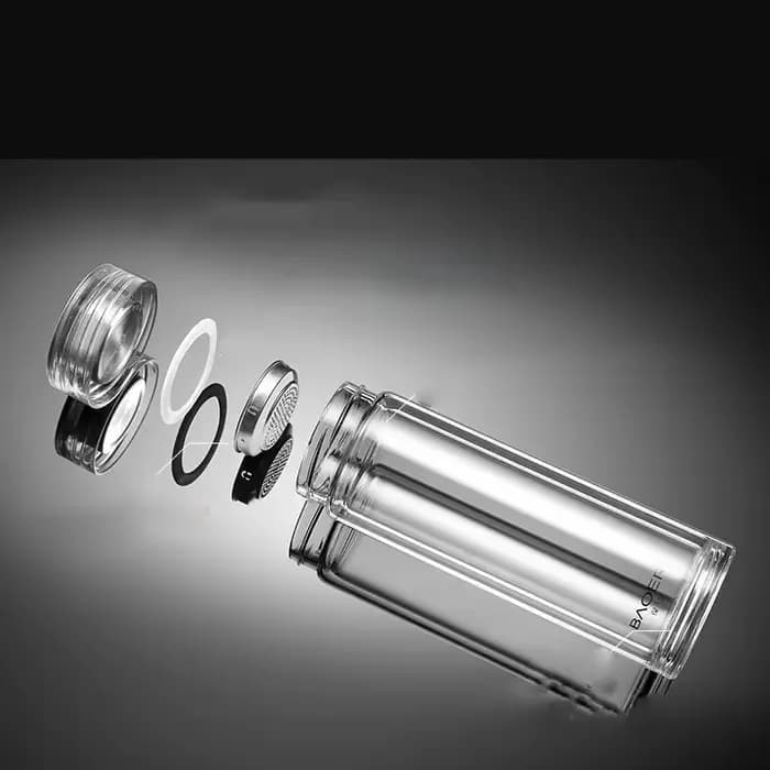 Verre isolant pour hommes et femmes, résistant à la chaleur, Double épaississement, Portable, Transparent, grande capacité, tasse à eau, filtre à bulles