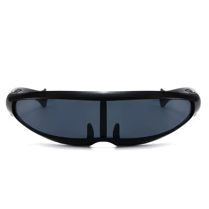 Lunettes de soleil futuristes à visière cyclope étroite pour hommes