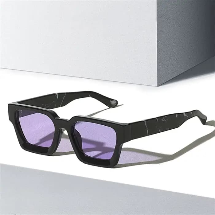 Lunettes de soleil carrées rétro Orange pour femmes et hommes