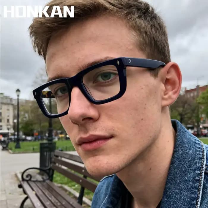Lunettes en acétate à monture épaisse pour hommes