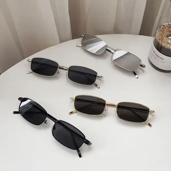 Petites lunettes de soleil rectangulaires pour hommes et femmes