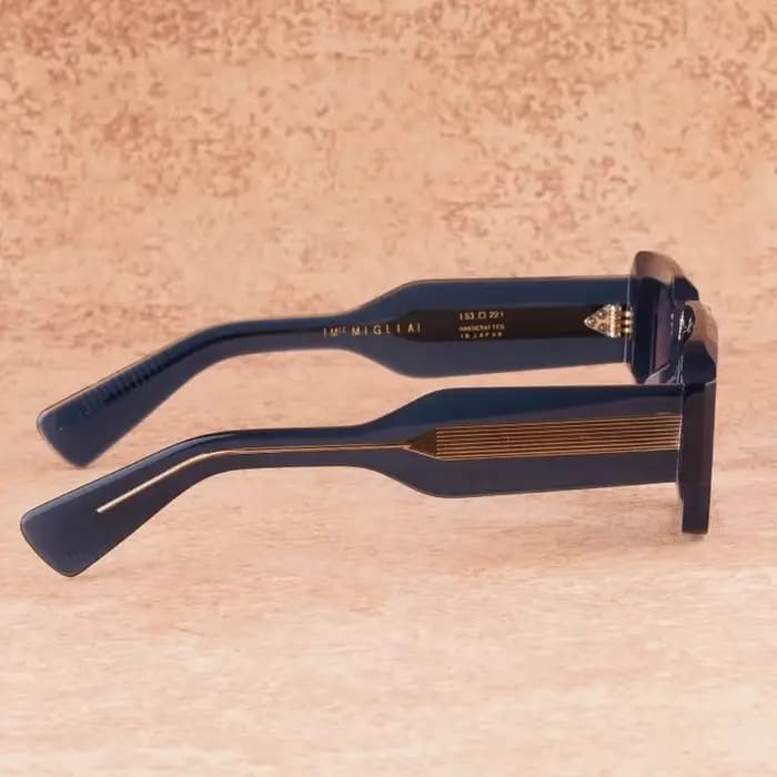 JMM MIGLIA Lunettes de soleil rectangulaires en acétate pour hommes et femmes faites à la main au Japon