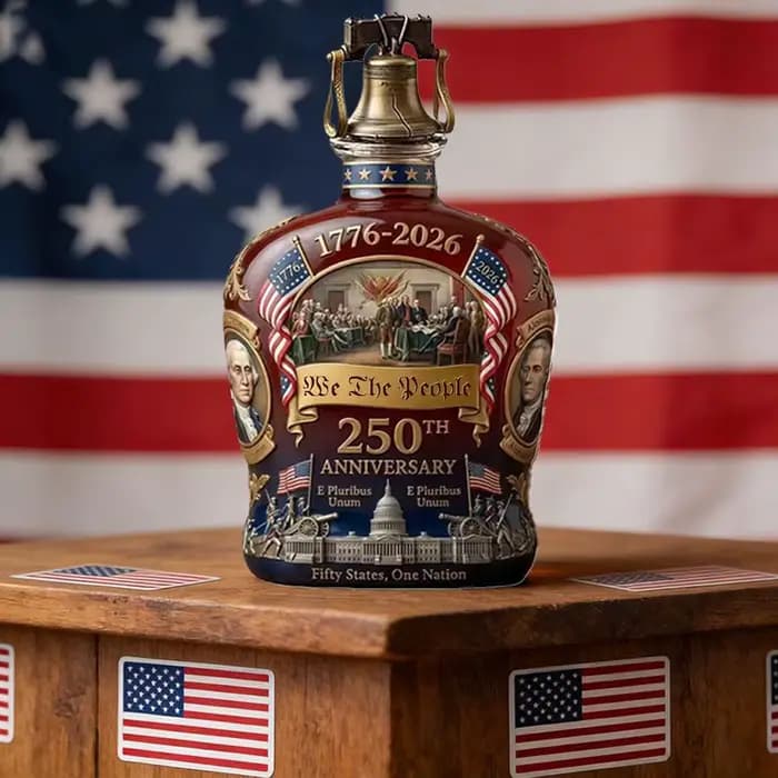 Ornement du 250e anniversaire des États-Unis, Bouteille de whisky commémorative du 250e anniversaire, Décoration patriotique pour fête et réception, Réservoir personnel