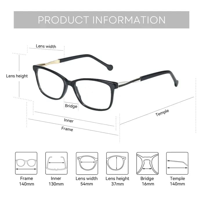 ZENOTTIC 2026 Montures de lunettes carrées pour femmes
