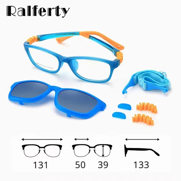 Ralferty 2 en 1 enfants lunettes de soleil polarisées Clips