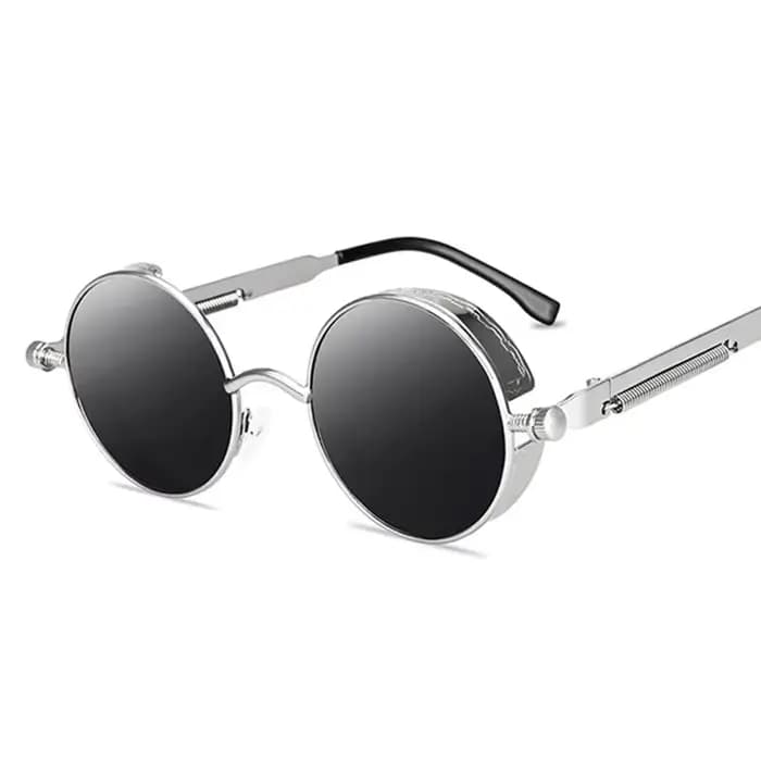 Lunettes de Soleil Rondes Gothiques Steampunk pour Homme et Femme