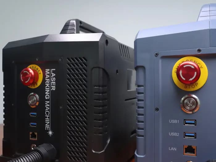 Machine de marquage laser à fibre haute précision 20W 30W 50W, outil de gravure mini portable, économe en énergie et efficace pour tous types d'engins