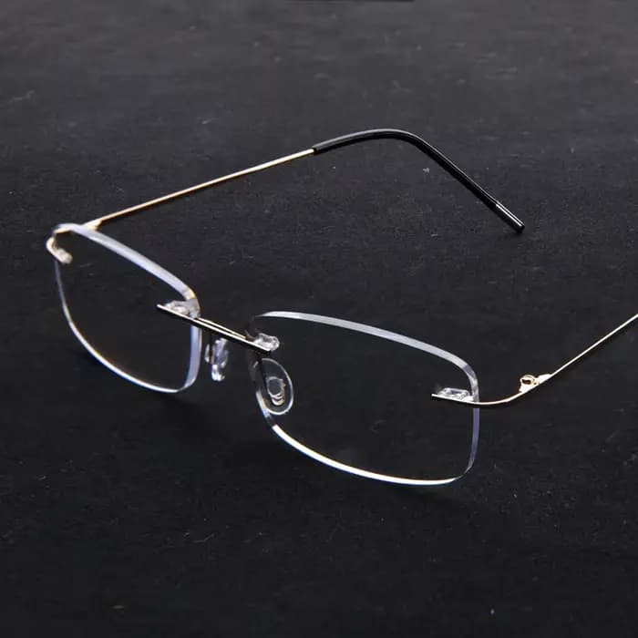 Lunettes de lecture rectangulaires sans bords pour hommes