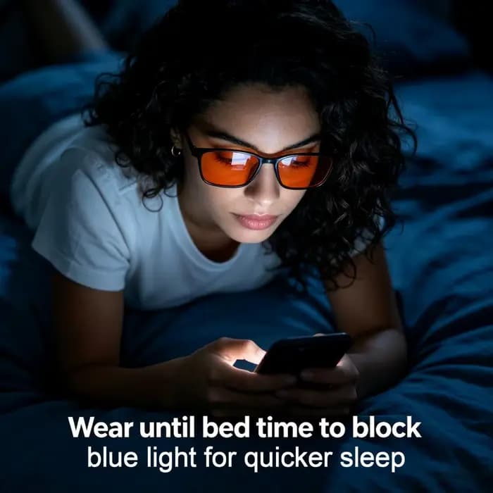 1 paire de lunettes anti-lumière bleue 99% orange pour le sommeil - Anti-fatigue - Adaptées aux écrans | Jeu