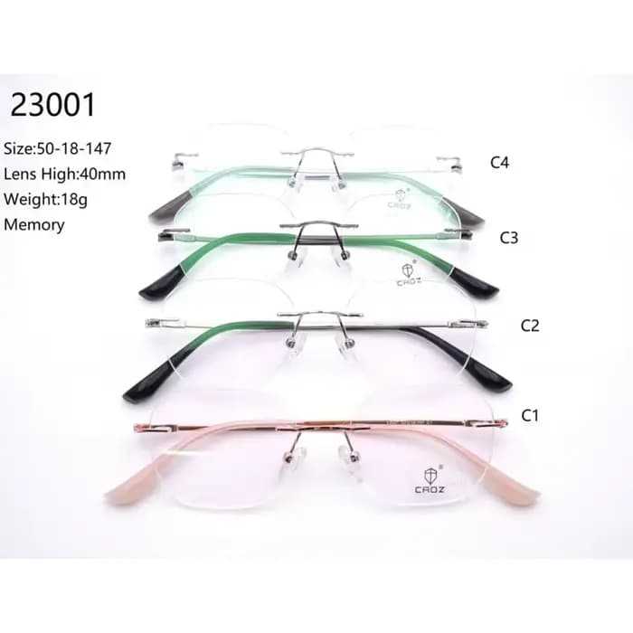 Montures de lunettes optiques sans monture en titane à mémoire de forme à bas prix pour hommes et femmes 23001