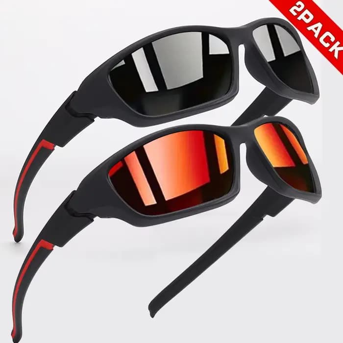 Lunettes de soleil de sport colorées 2 pièces-conception enveloppante