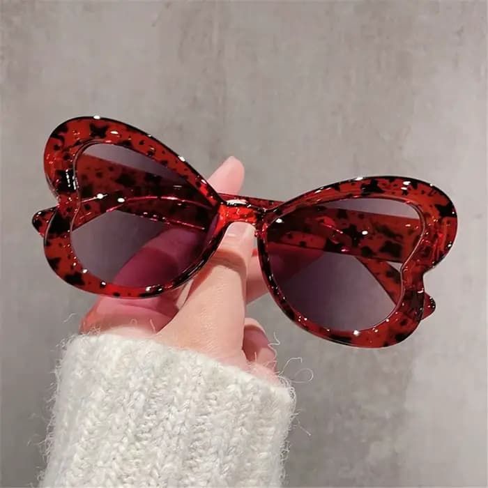 Lunettes de soleil papillon élégantes couleur bonbon