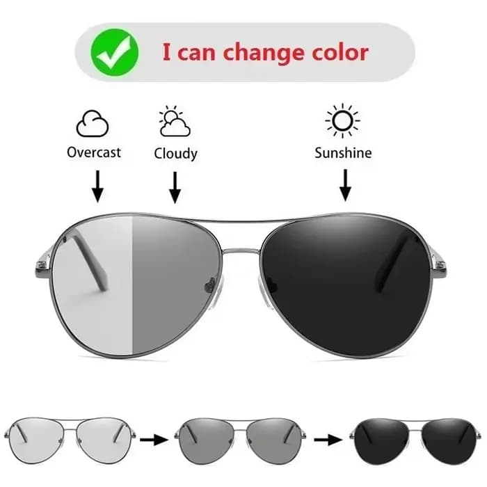 Lunettes de soleil photochromiques polarisées pour hommes