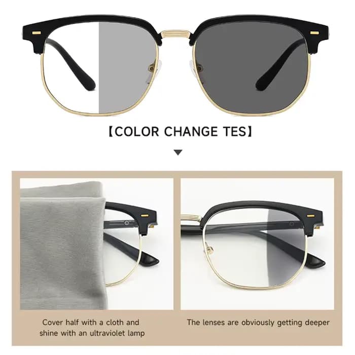 Lunettes photochromiques rétro pour hommes