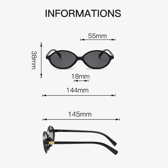 Nouvelles lunettes de soleil ovales pour femmes marque de mode noir petit cadre