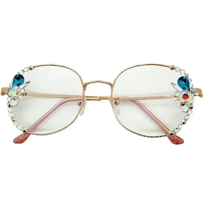 Diamants brillants lunettes carrées femmes luxe strass alliage cadre clair lentille