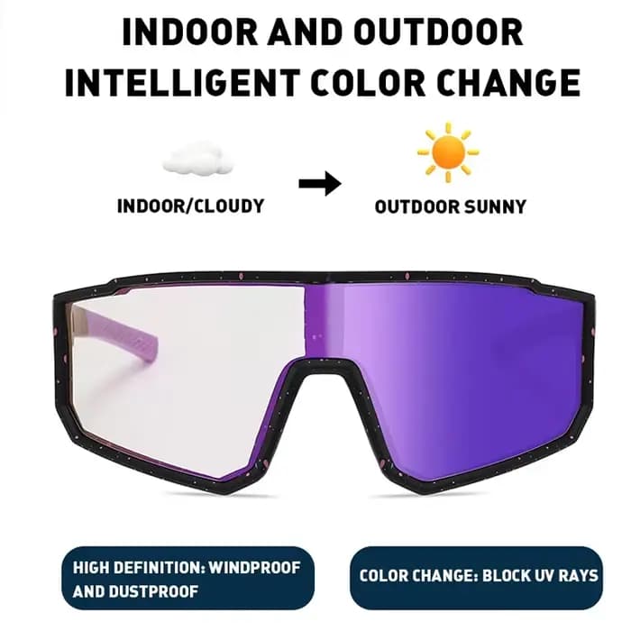 FLYING WAVES Lunettes de soleil de sport photochromiques pour hommes et femmes