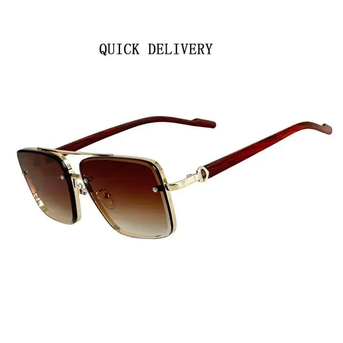 Lunettes de soleil carrées en bois pour hommes et femmes