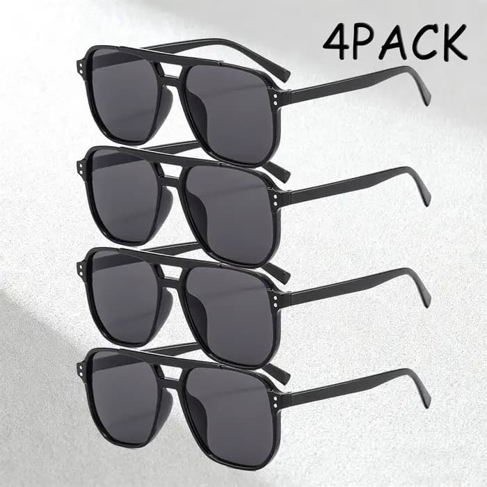 Lot de 4 lunettes de soleil orange tendance pour hommes