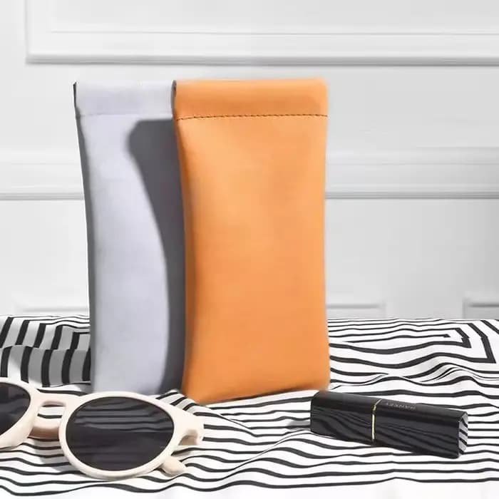 Sac de rangement pour lunettes en cuir PU souple