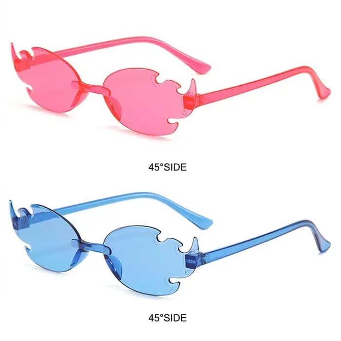 Lunettes de soleil flamme de feu colorées pour femmes et hommes
