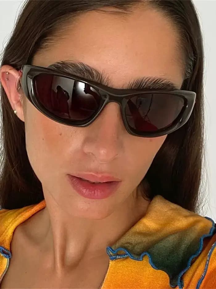 Lunettes de soleil vintage Y2K punk œil de chat pour femme