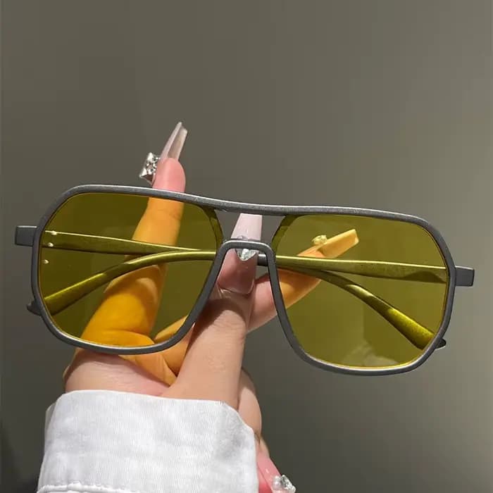 KAMMPT lunettes de soleil à jante irrégulière hommes 2025 nouvelle mode Vintage Double pont nuances femmes
