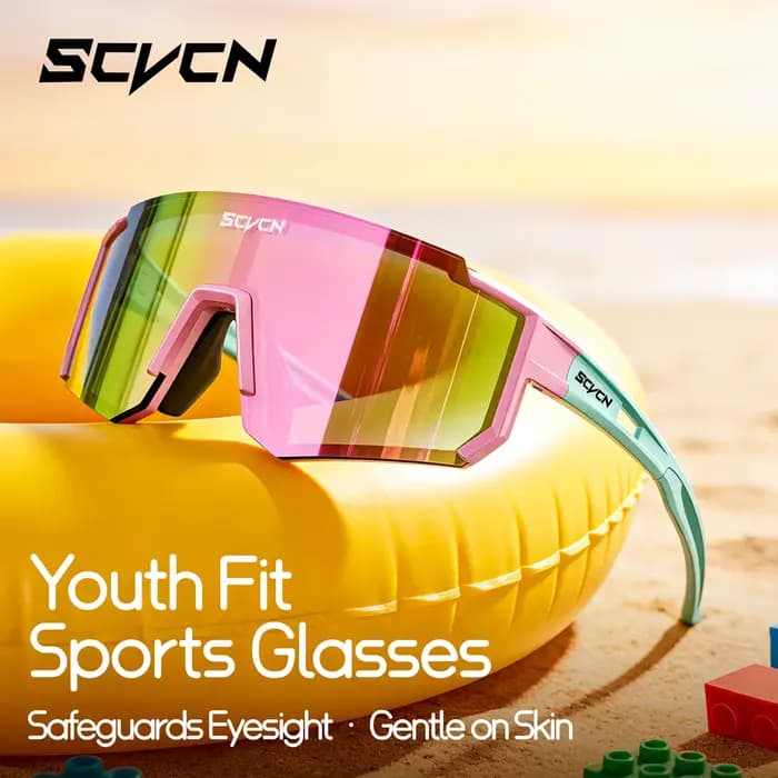 Lunettes de sport pour enfants SCVCN, lunettes de vélo pour enfants, lunettes de cyclisme photochromiques UV400, lunettes de soleil pour adolescents pour le cyclisme en plein air