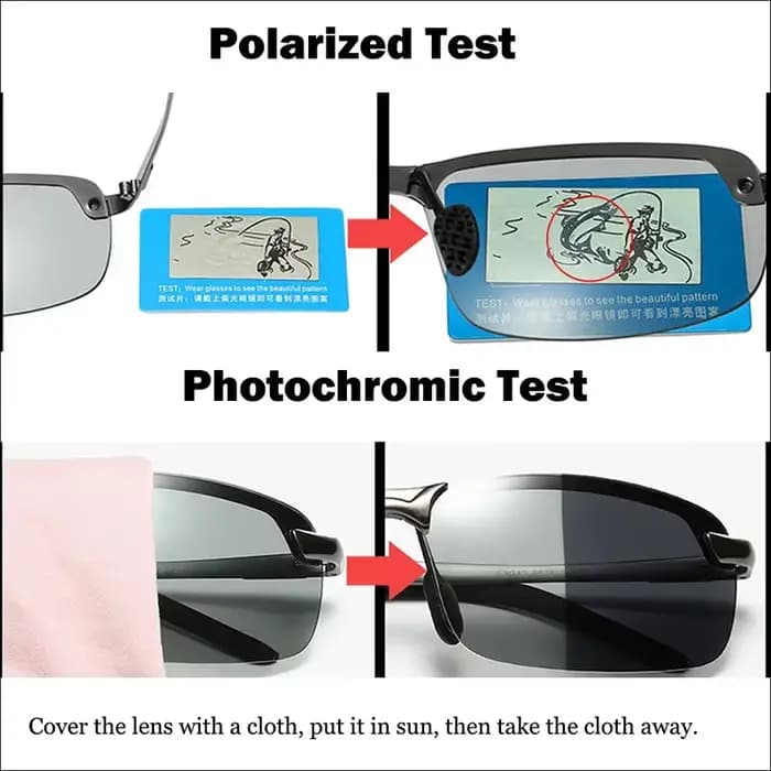 Lunettes de soleil polarisées photochromiques pour homme