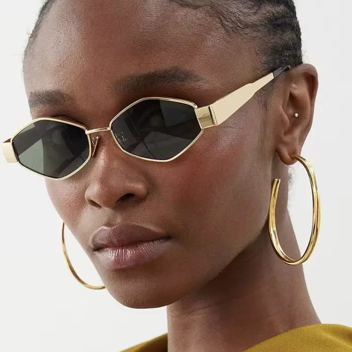 Lunettes de soleil hexagonales pour femmes et hommes