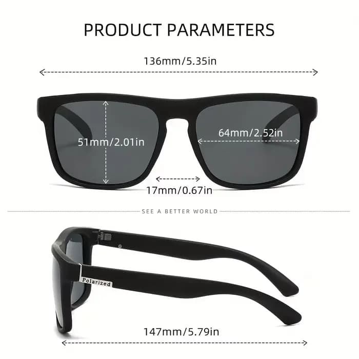 Lunettes de soleil polarisées carrées